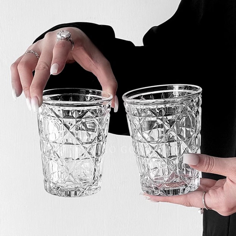 Wine To Beer To Liquor - 2szt 310ml Vintage Diamond Patterned Western