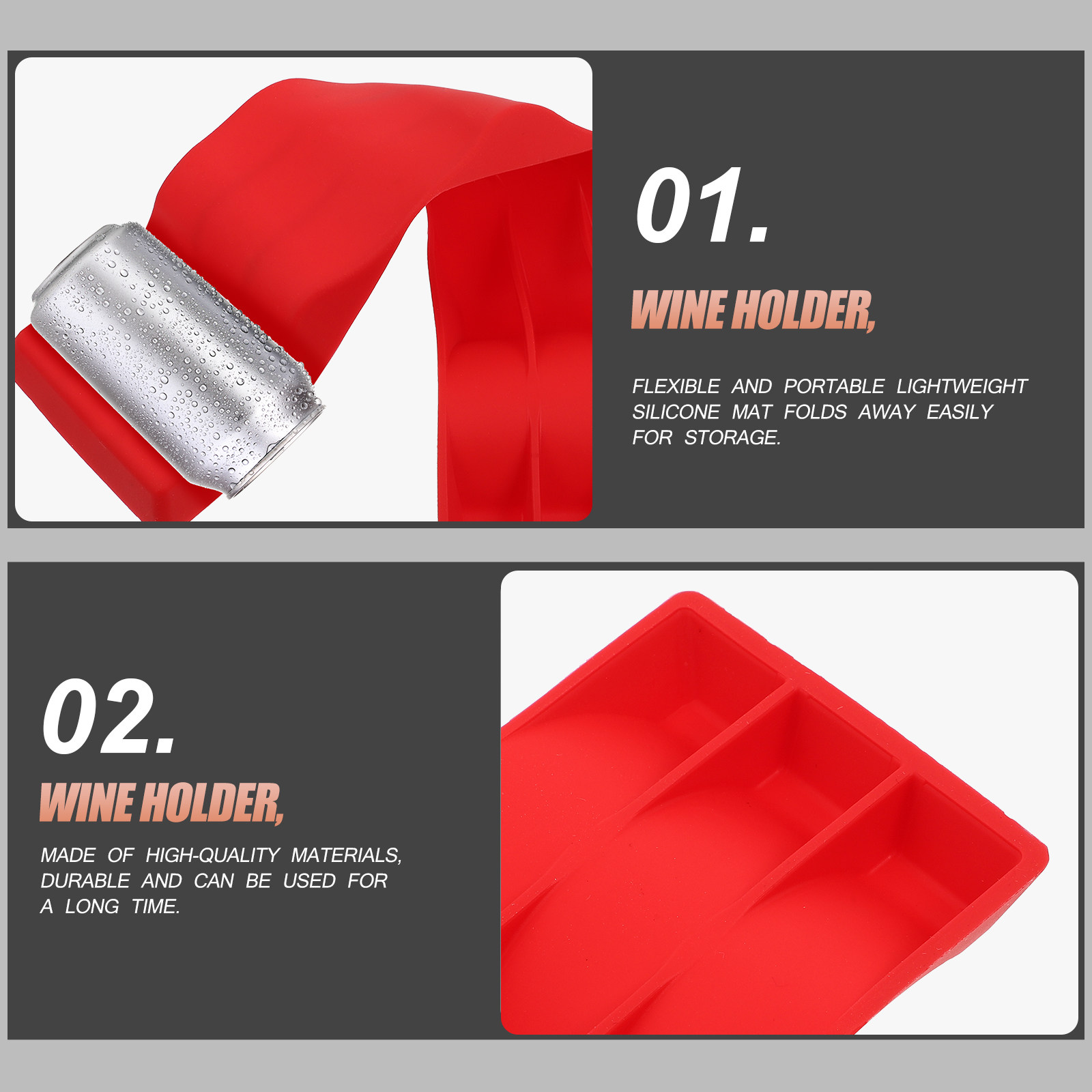 Wine To Beer To Liquor - 1 szt. składany silikonowy stojak na