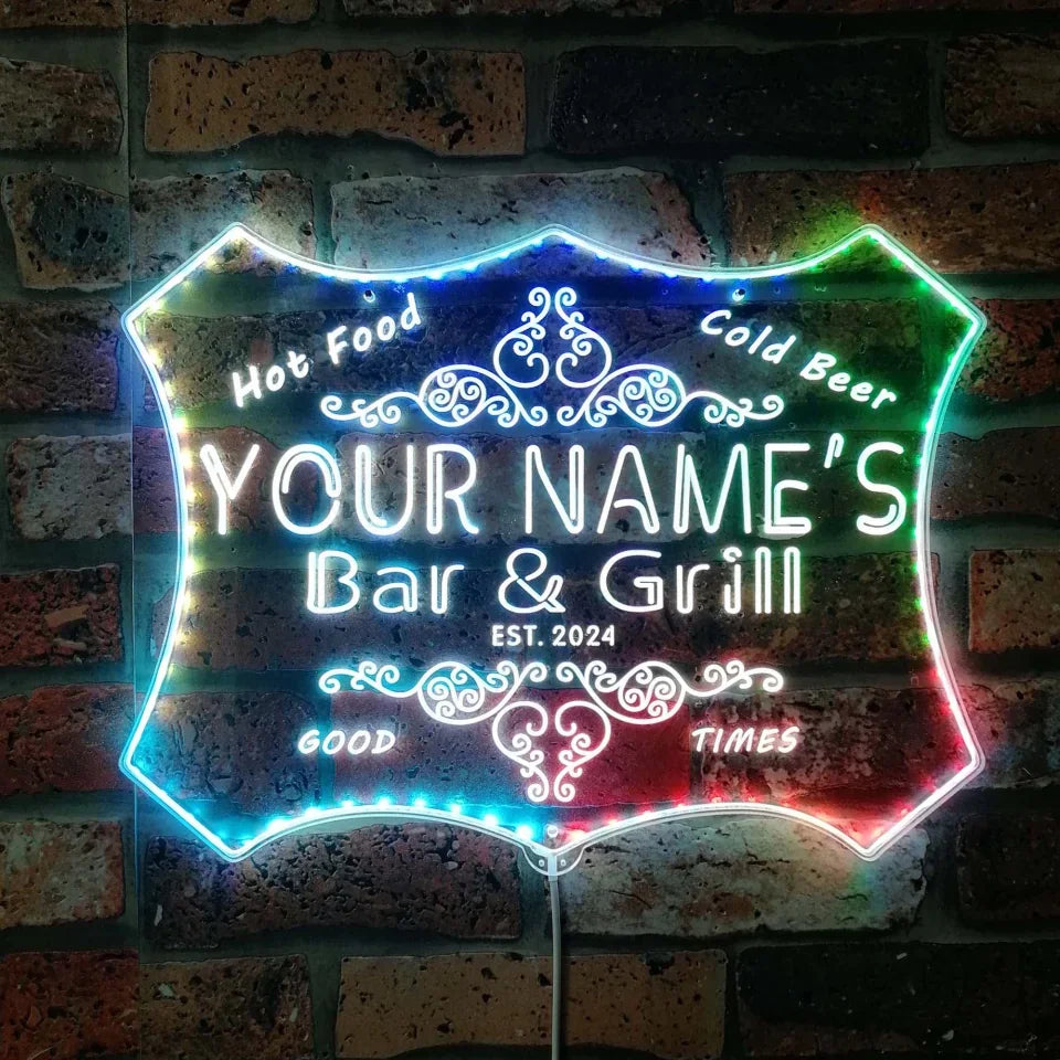 Wine Beer Name - Personalizowany szyld LED RGB Dynamiczny Glam