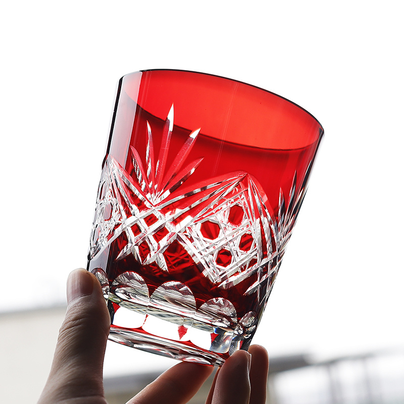 Wine To Beer To Liquor - Czerwony Edo kryształowy szklanka do Whisky